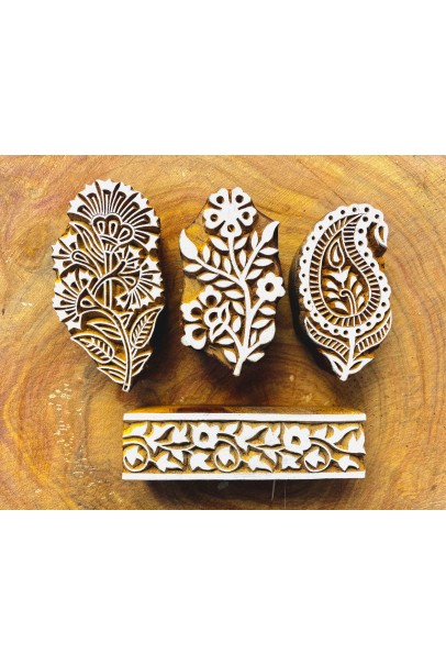 wooden block stamps printing block wooden stamps print on fabric, clay, tattoo, henna, and cookies etc
